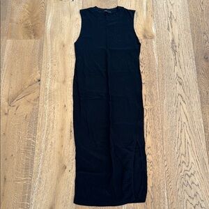 bassike Black Sleeveless Maxi Dress